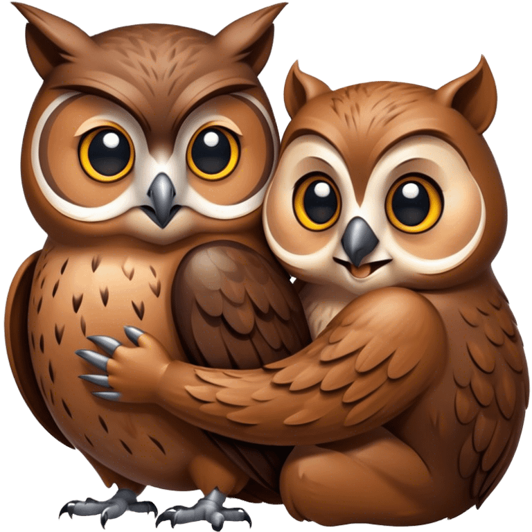 owl hugs beaver emoji