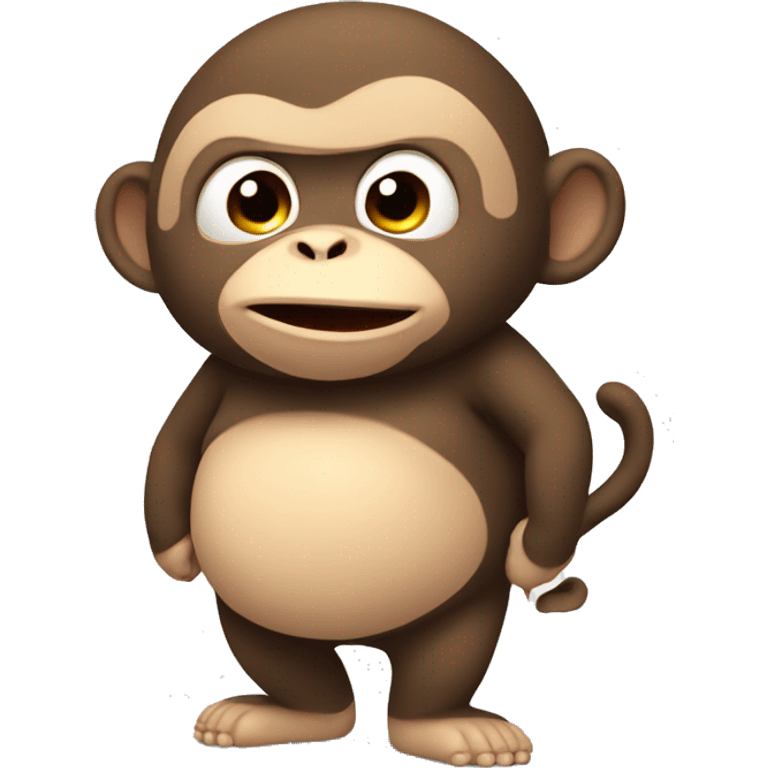 chubby monkey  with a belly emoji