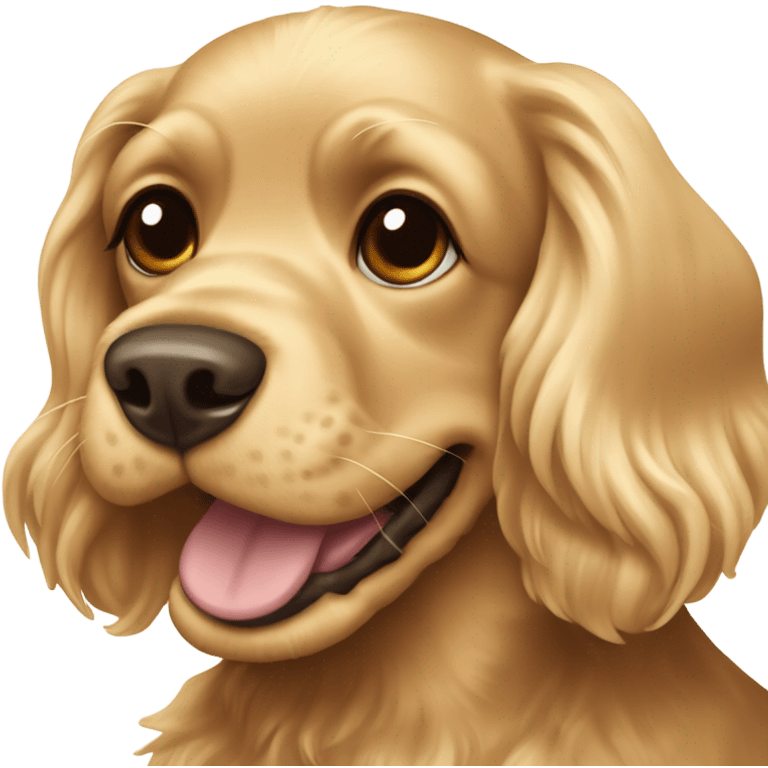 Blonde cocker spaniel Brown nose smiling emoji