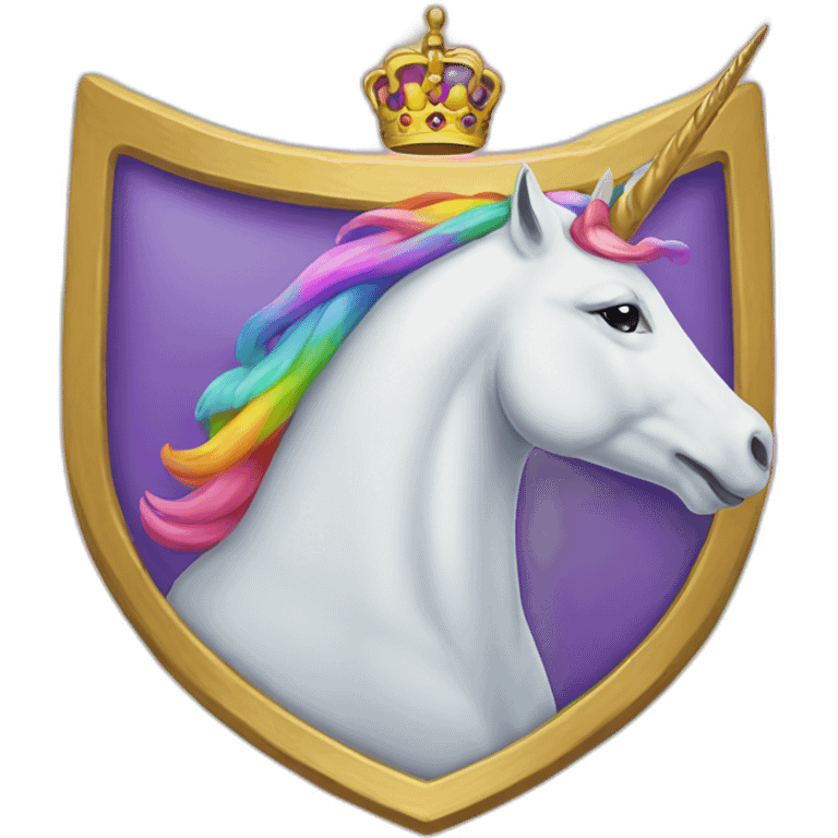 Coat-of-arms-held-by-rainbow-unicorns emoji