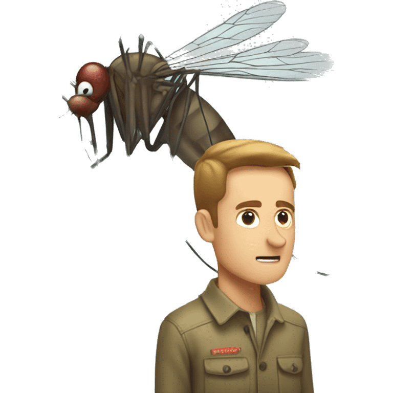 A mosquito sits on a man  emoji