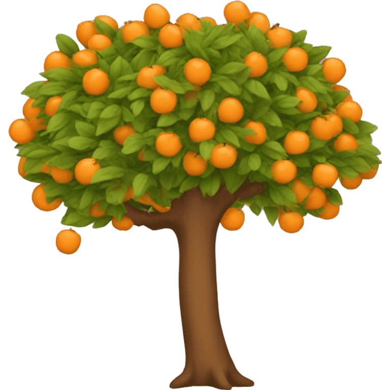 A tree with orange leaves with twemoji style emoji