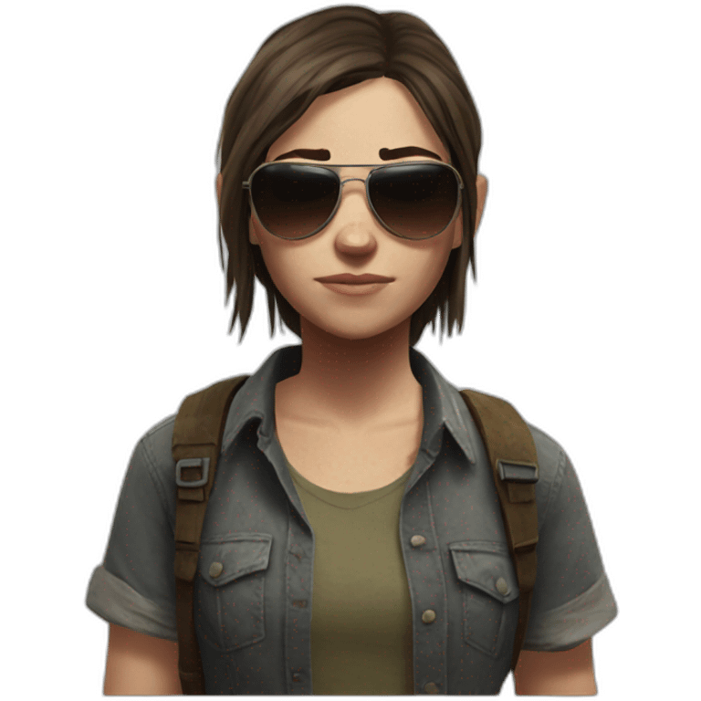 Ellie the last of us with sunglasses emoji