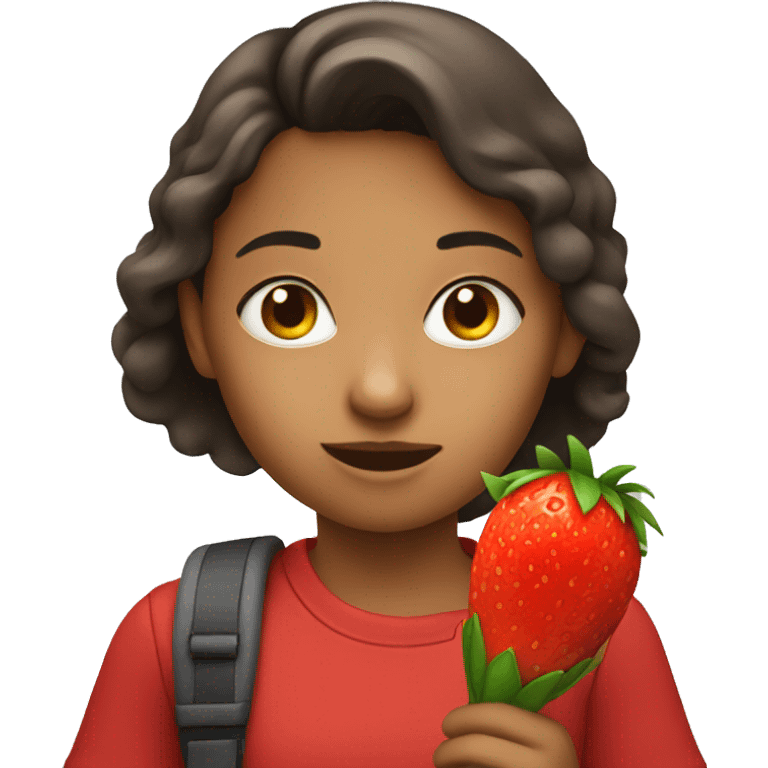 girl holding a red fla emoji