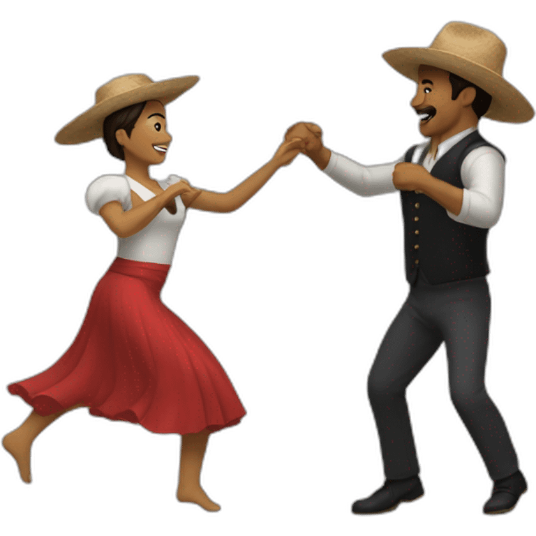 couple guacho and woman dance emoji