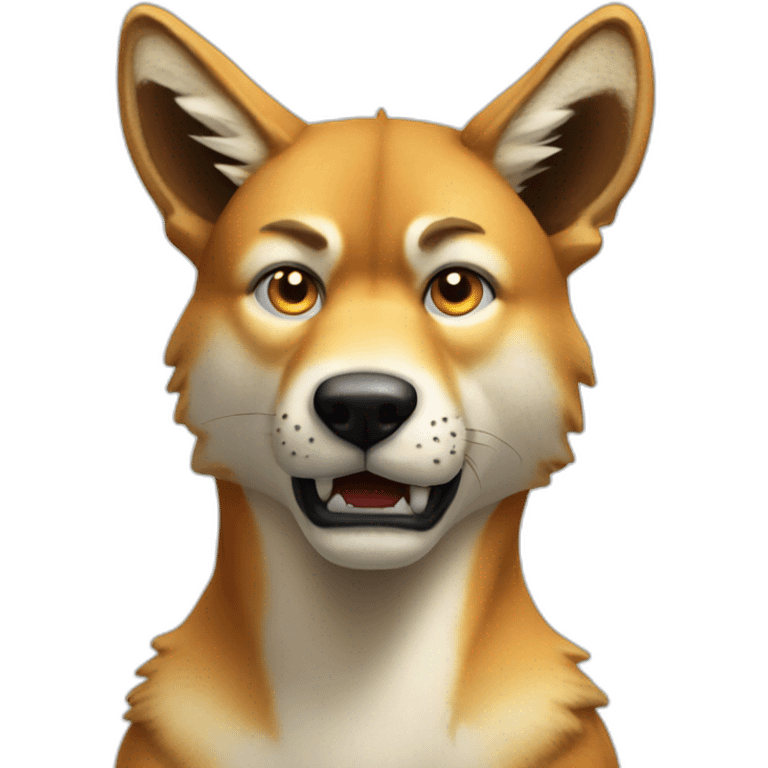 Angry Dingo in profile with his body emoji