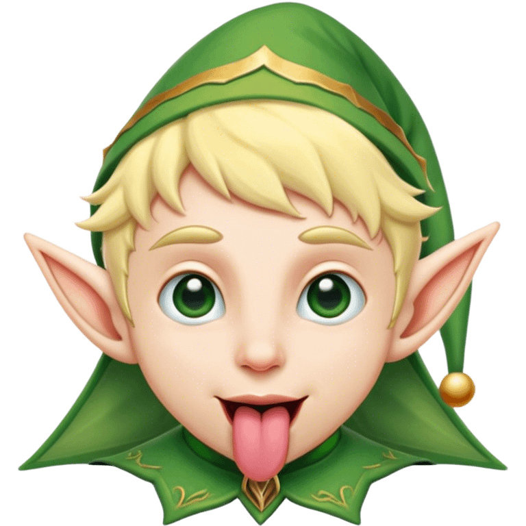 elf with tongue out emoji