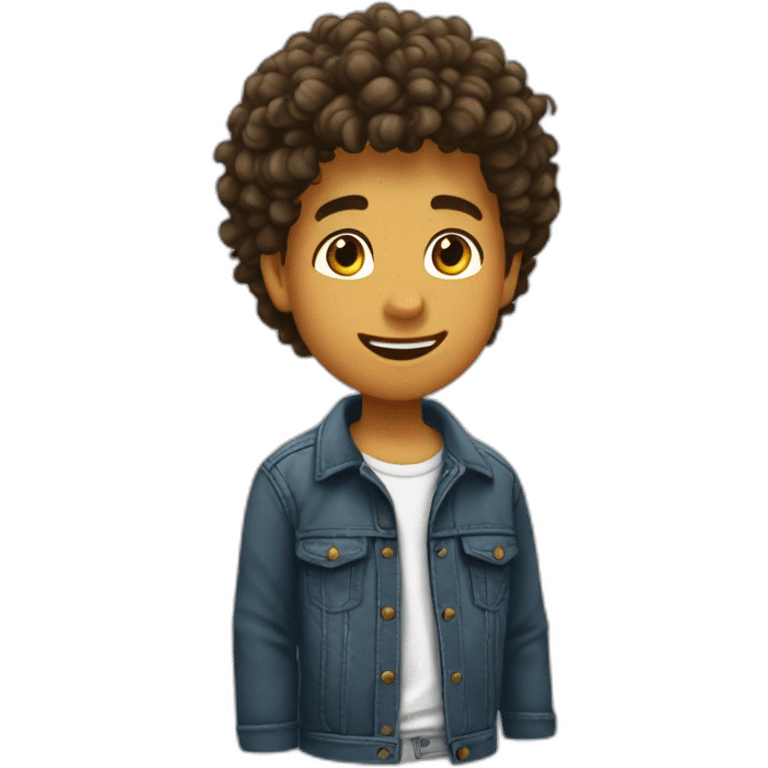 Garçon cheveux long bouclés emoji