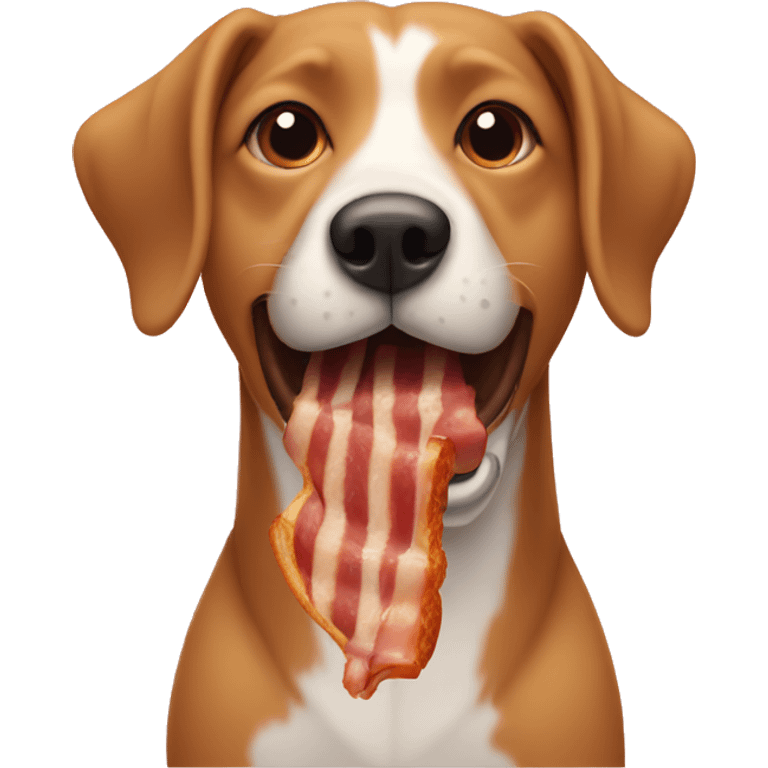 Dog eating bacon emoji