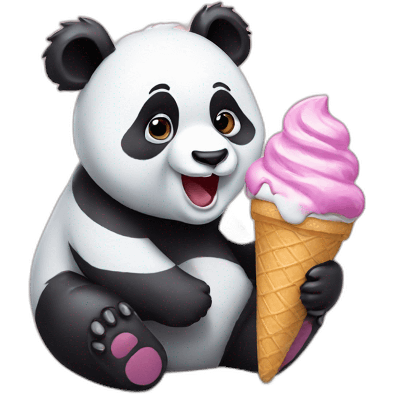 Panda eating ice cream emoji