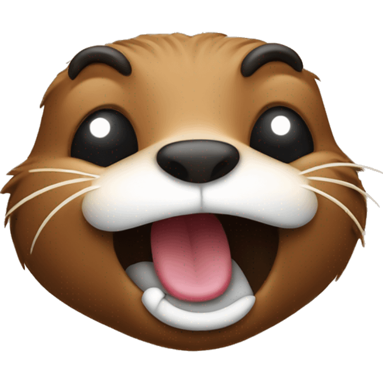 Beaver laughing with tears  emoji