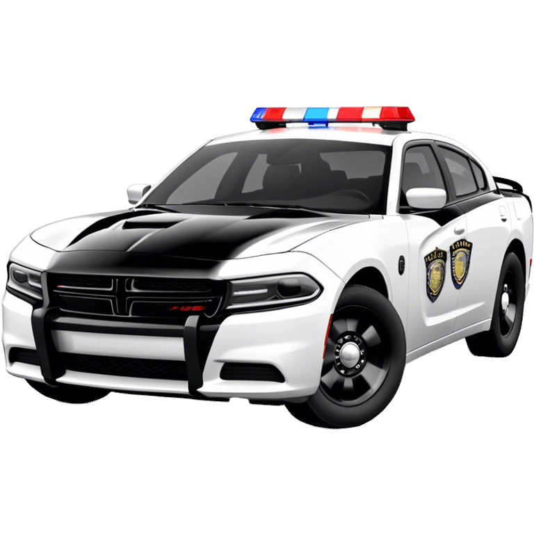 Police Car - Dodge Charger Pursuit (Model Year: 2022) (Iconic colour: Black and white) emoji