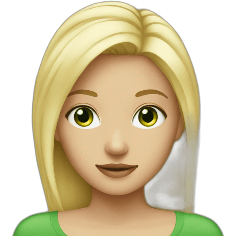 blonde girl with green eyes emoji