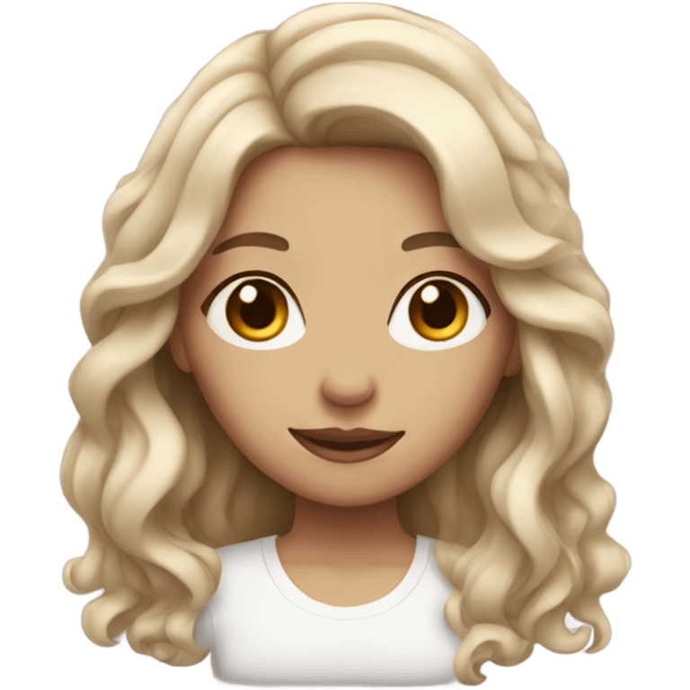 girl with white skin brown wavy hair  emoji