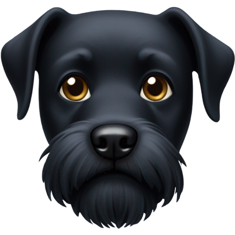 black dog with balck beard on chin emoji