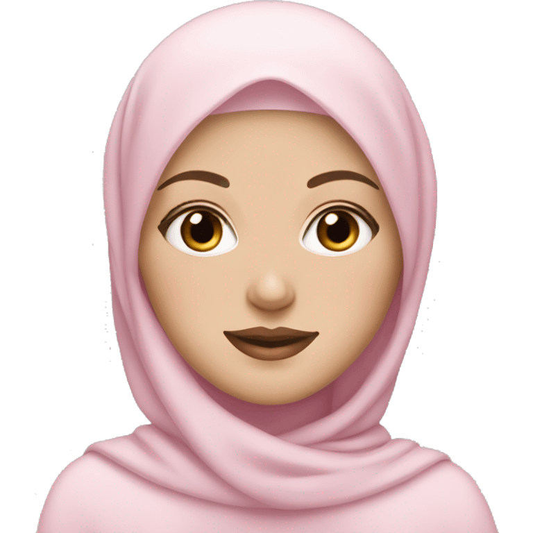 White girl with makeup on and light pink hijab  emoji