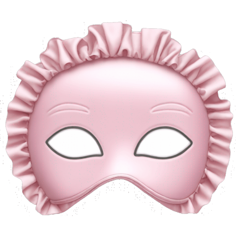 Light pink Frilly satin sleep mask no eyes emoji