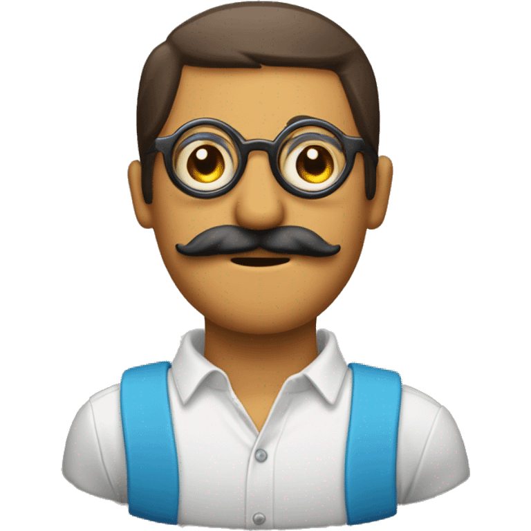 Tambourine with no skin played by the moustache and glasses emoji man emoji