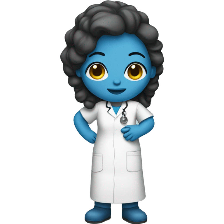 pregnant surgeon with blue skin emoji