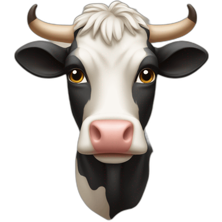 Caca qui court avec une tête de vache emoji