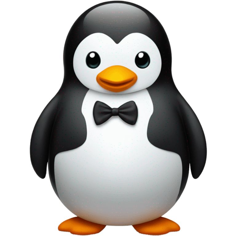 cute fat penguin with bow tie emoji