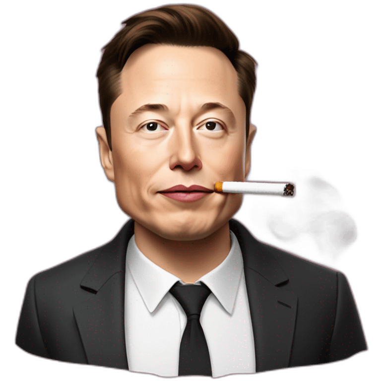 Elon musk avec une cigarette emoji