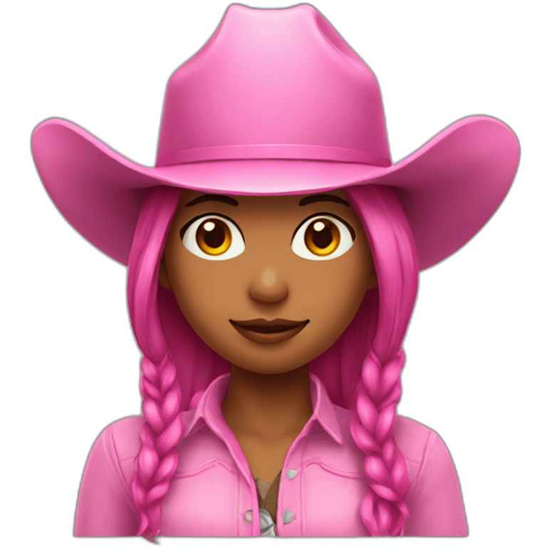 A girl with pink cowboy hat emoji