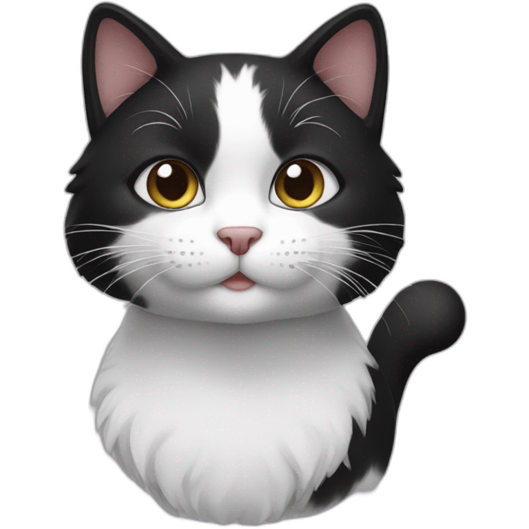 black and white cat emoji