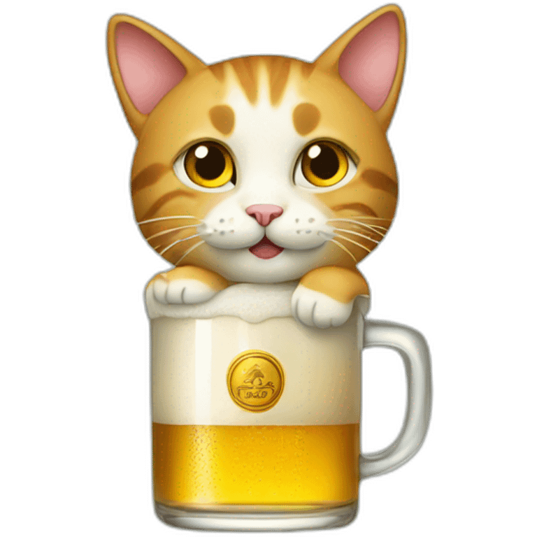 cat drink beer emoji