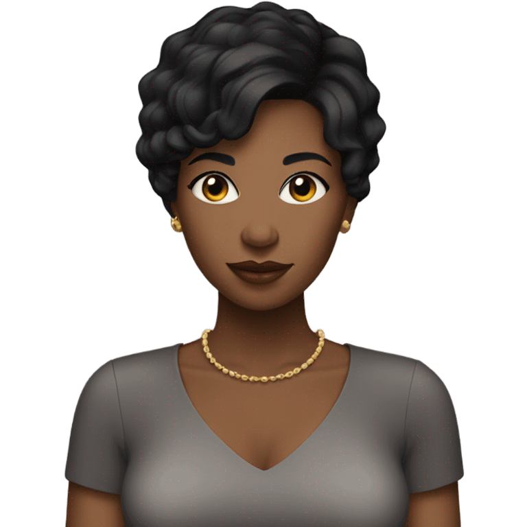 black woman with black short hair and a nice top emoji