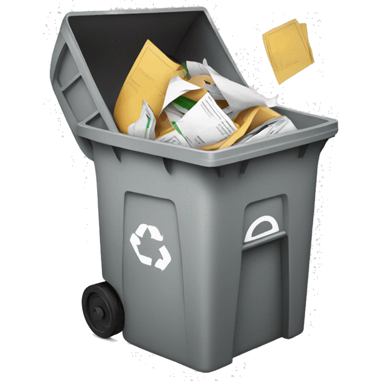 Document being thrown into garbage bin emoji