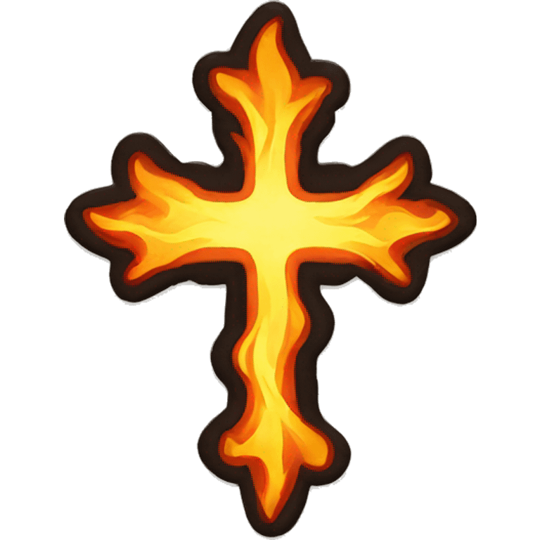 Cross with flames emoji