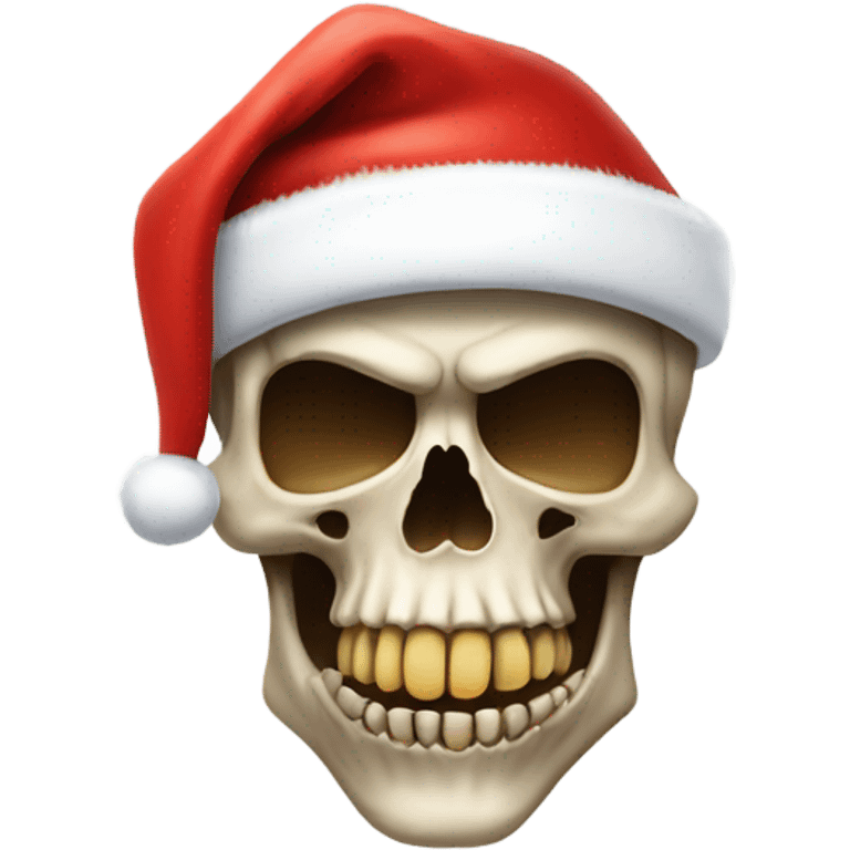 Skull wearing Santa hat emoji