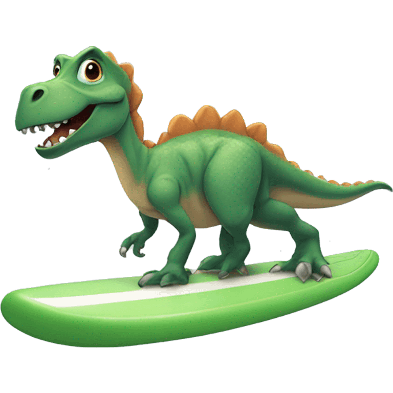 Dinosaur on a surf board  emoji