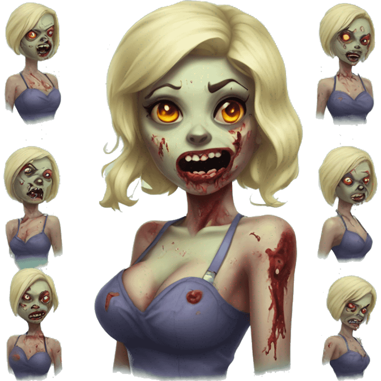 Pinup zombie girl emoji