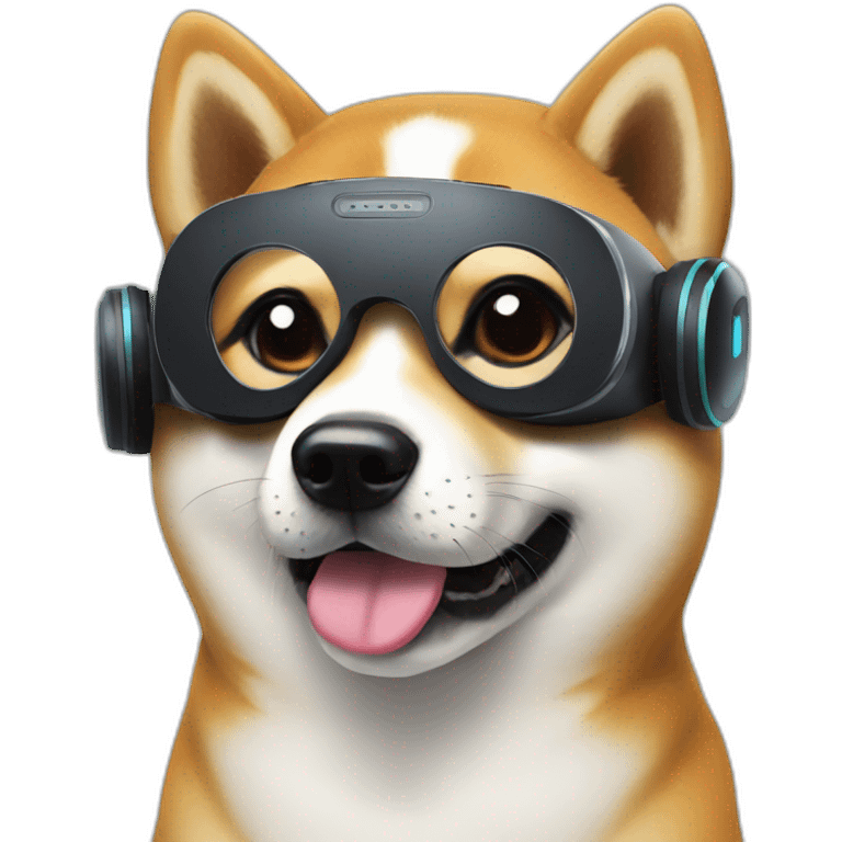 shiba inu wearing vr headset emoji