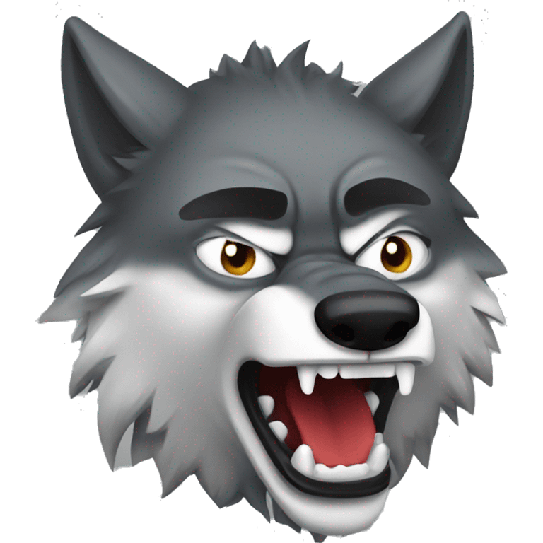 Angry wolf play music emoji