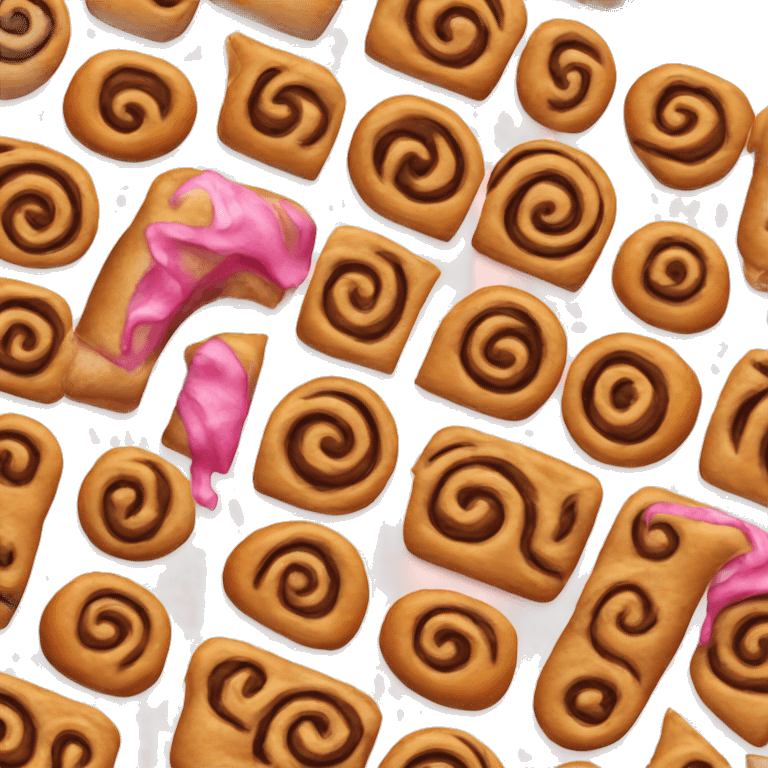 İPhone emoji cinnamon roll with pink chocolate  emoji