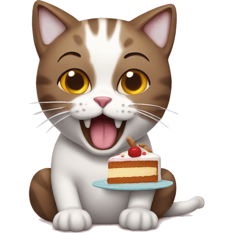 cat eating cake emoji