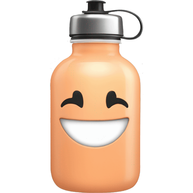 Waterbottle peach screw top silver lid emoji