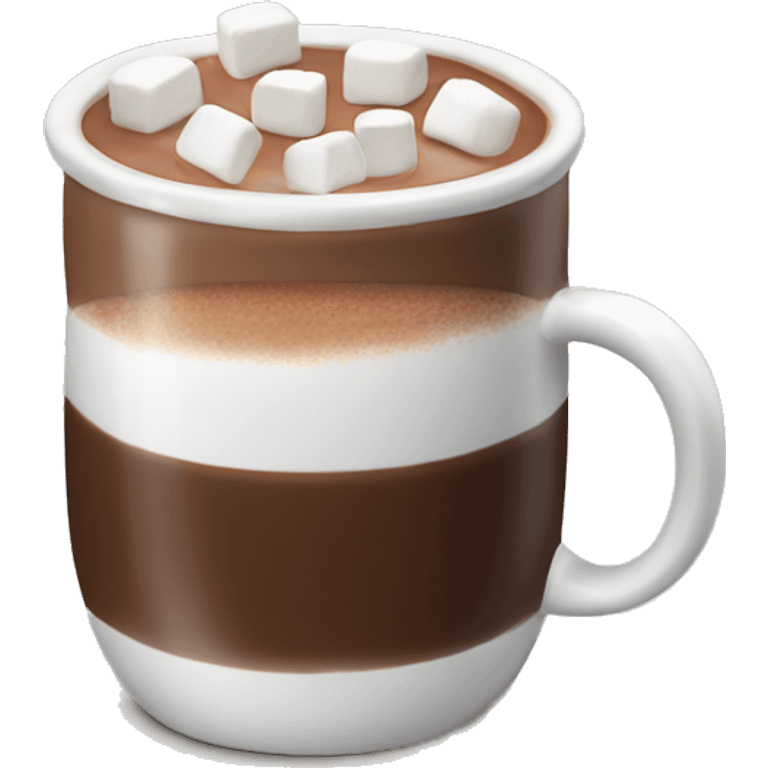 a mug of hot chocolate with marsmallows emoji