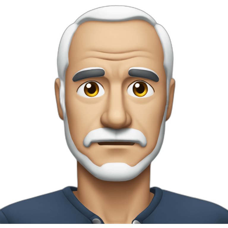 sean connery serious cartoon wearing henley  emoji