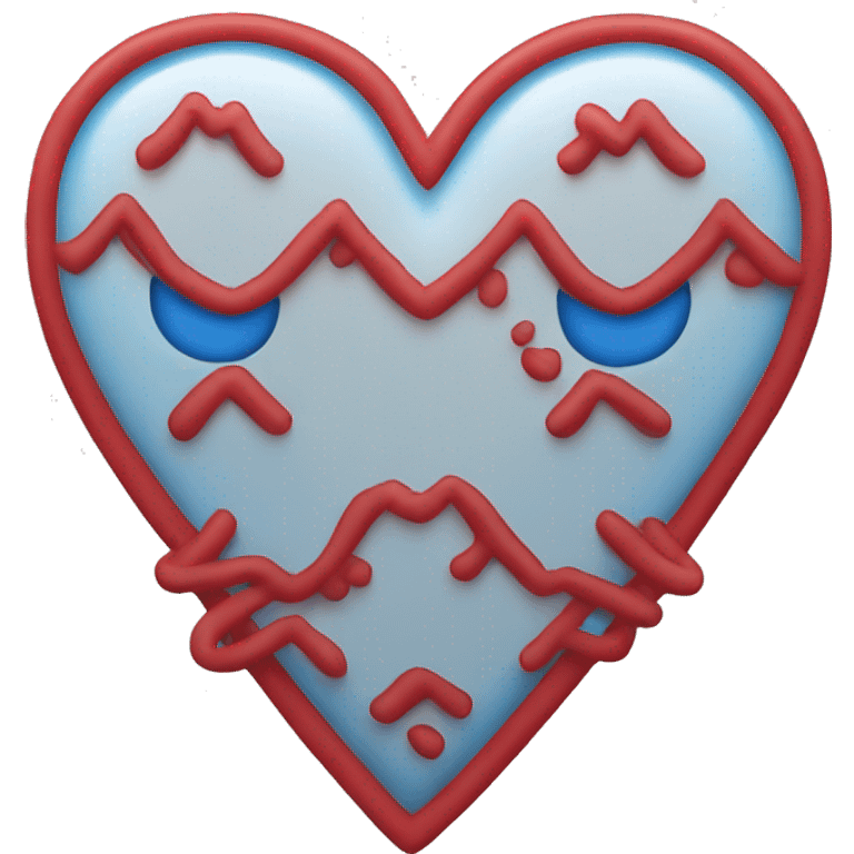 heart colored with blue and red  emoji