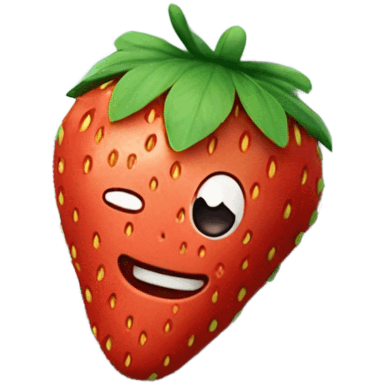 Strawberry on a sunbed emoji