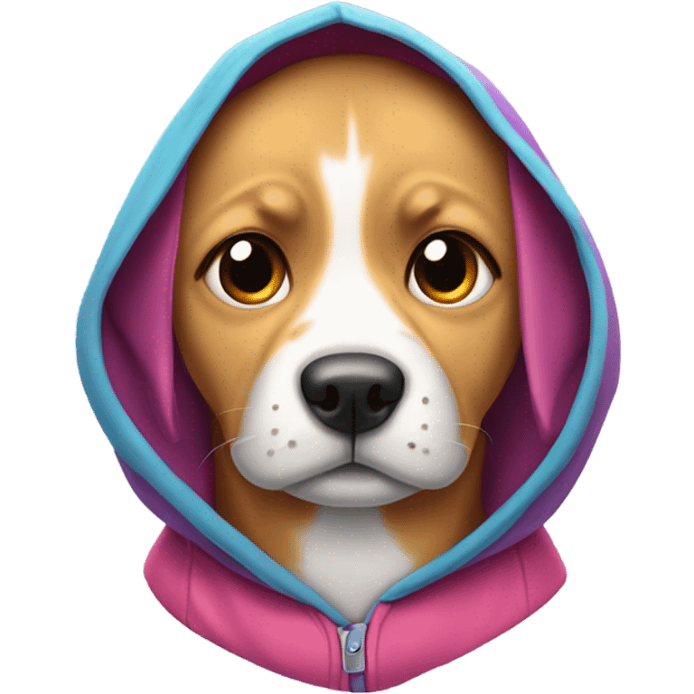 Dog wearing a hoodie emoji