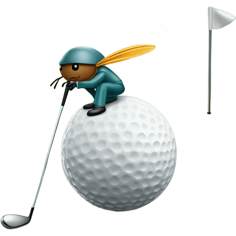 Una cucaracha jugando golf  emoji