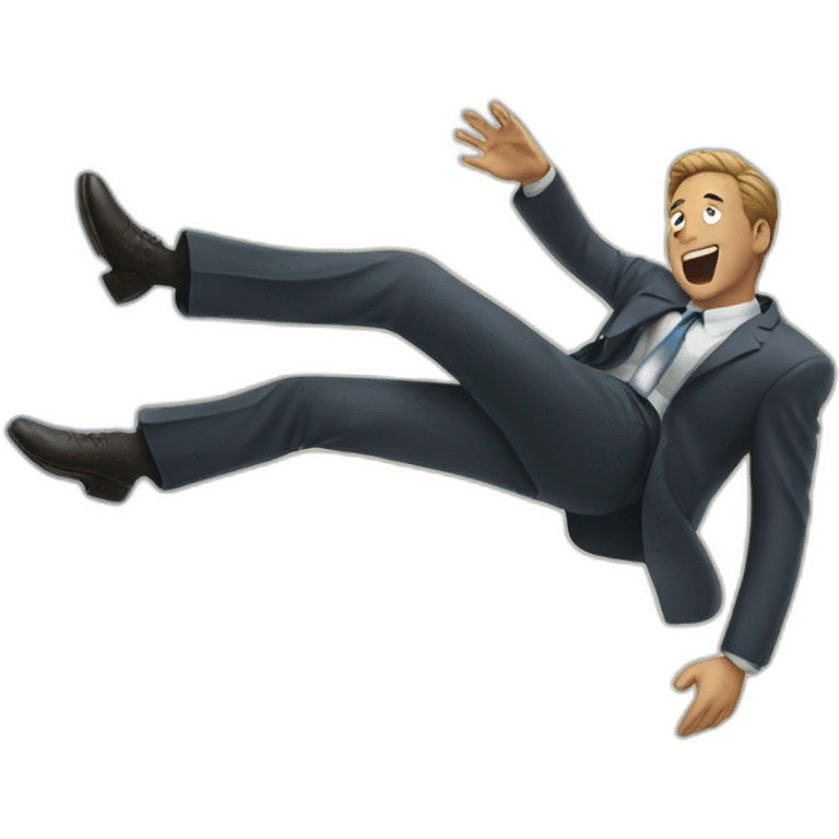 man in suit falling through the sky emoji