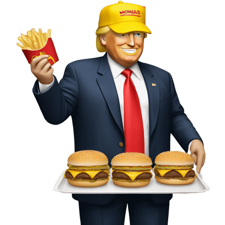 Donald trump in a McDonald’s uniform  emoji