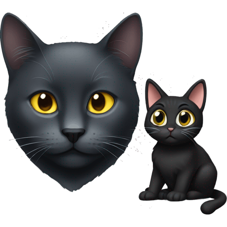 À Black cat with à Grey cat emoji