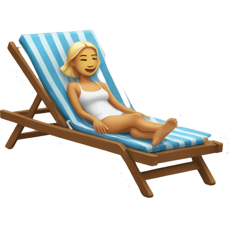 Girl lying on the sun lounger emoji